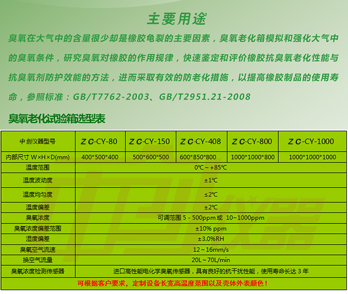 橡膠臭氧試驗機詳細參數選型表