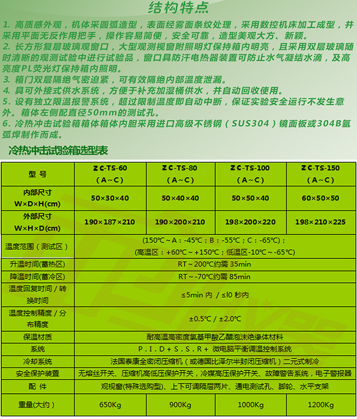 兩槽式冷熱沖擊試驗機選型表